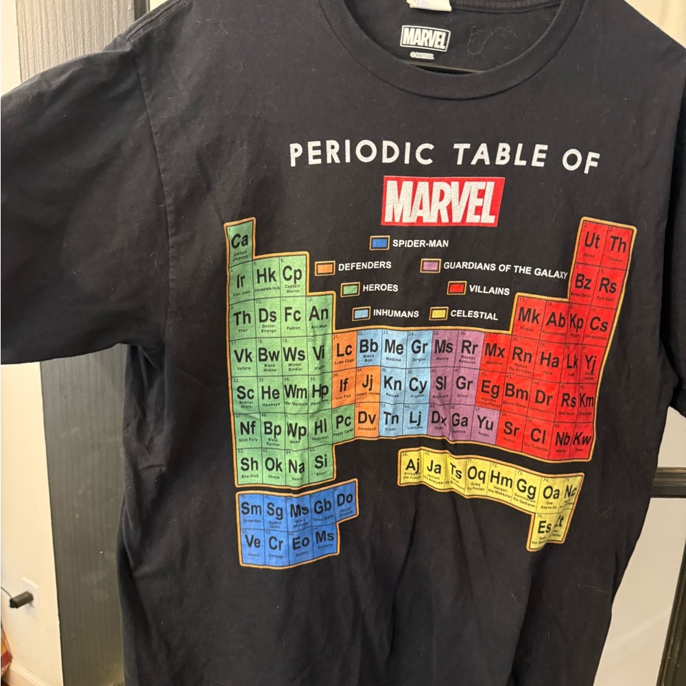 Marvel Periodic Table Graphic T-Shirt large